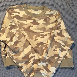 Aerie Cropped Camouflage Crewneck Sweatshirt